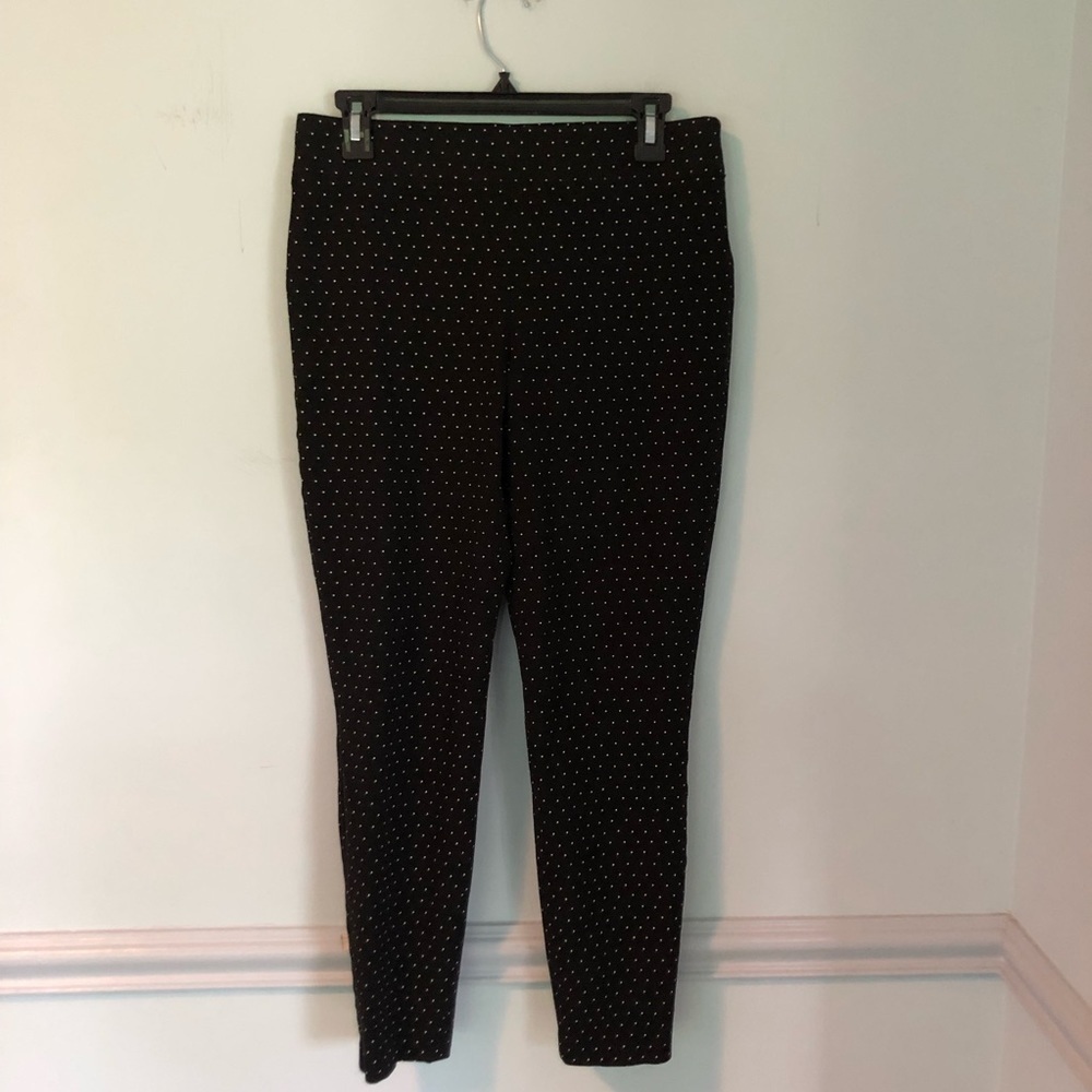 Talbots Black & White Polka Dot Skinny Ankle Dress Pants Size 6